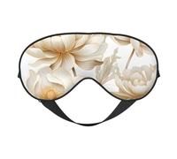 Masque de sommeil pour les yeux - Fleur de jasmin dorée - Avec sangle réglable