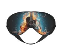 Masque de sommeil pour les yeux, guitare musicale dans l'eau et le feu, masque de sommeil avec sangle réglable
