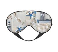 Masque de sommeil pour les yeux imprimé étoile de mer et phare avec sangle réglable doux pour voyage en avion relaxant yoga sieste méditation