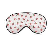 Masque de sommeil pour les yeux imprimé fraise Kawaii, masques pour les yeux super doux avec sangle réglable, aide au sommeil ultime, bandeau sur les yeux, détendez-vous et soulagez votre fatigue, yeu