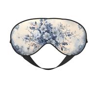 Masque de sommeil pour les yeux - Imprimé mural bleu - Avec sangle réglable