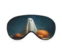 Masque de sommeil pour les yeux - Joli drap blanc fantôme citrouilles - Masque de sommeil effrayant pour homme et femme - Sangle réglable - Pour voyage, yoga, sieste, travail