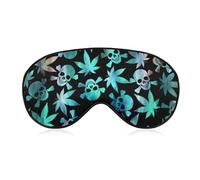 Masque de sommeil pour les yeux, masque élastique pour les yeux, unisexe, confortable, pour les voyages en avion, la sieste, le yoga, compatible avec les feuilles de canna leues, crâne Trippy, os