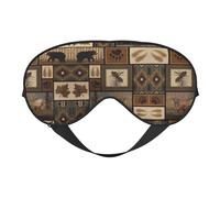 Masque de sommeil pour les yeux motif animaux sauvages rétro ferme confortable pour dormir, masque de sommeil bloquant la lumière avec sangle réglable
