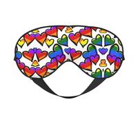 Masque de sommeil pour les yeux Motif cœurs Gay Pride arc-en-ciel