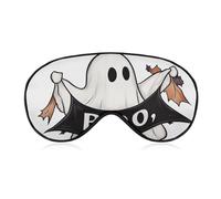 Masque de sommeil pour les yeux - Motif fantôme mignon tenant une bannière - Masque de sommeil pour homme et femme - Sangle réglable - Pour voyage, yoga, sieste, travail