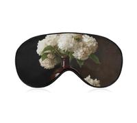 Masque de sommeil pour les yeux motif hortensia dans un vase marron antique foncé pour homme et femme avec sangle réglable pour voyage, yoga, sieste, travail