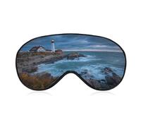 Masque de sommeil pour les yeux motif phare sur la côte rocheuse, masque de sommeil pour homme et femme, sangle réglable, pour voyage, yoga, sieste, travail