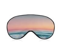 Masque de sommeil pour les yeux Ocean Horizon au coucher du soleil, vagues - Masque de sommeil minimaliste pour homme et femme - Sangle réglable - Pour voyage, yoga, sieste, travail