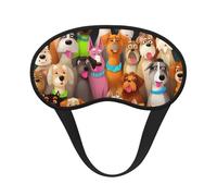 Masque de sommeil pour les yeux pour femmes et hommes, masque de sommeil doux et confortable pour voyage, yoga, sieste, travail de nombreux chiens mignons