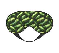 Masque de sommeil pour les yeux pour homme et femme - Boucle réglable style réaliste imprimé concombre masque de voyage pour dormir masque occultant confortable pour homme et femme - Bandeau amusant