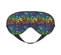 Masque de sommeil pour les yeux pour homme et femme - Champignons magiques et fleurs réglables avec boucle souple - Masque de sommeil occultant pour homme et femme - Bandeau amusant pour les jeux de
