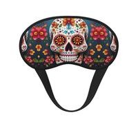 Masque de sommeil pour les yeux pour homme et femme, doux et confortable, masque de sommeil occultant pour voyage, yoga, sieste, travail, crâne coloré