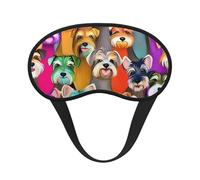 Masque de sommeil pour les yeux pour homme et femme, doux et confortable, masque de sommeil occultant pour voyage, yoga, sieste, travail, huile, chiens schnauzer mignons