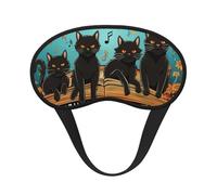 Masque de sommeil pour les yeux pour homme et femme, doux et confortable, pour voyage, yoga, sieste, travail, chats allongés sur le piano