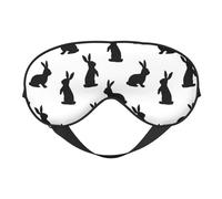Masque de sommeil pour les yeux pour homme et femme - Masque de sommeil classique et mignon avec motif de lapin noir et blanc - Masque de voyage doux pour les yeux - Masque de sommeil avec boucle