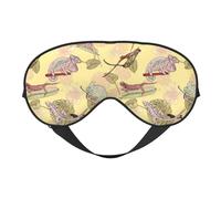 Masque de sommeil pour les yeux pour homme et femme - Masque de sommeil doux et artistique avec motif lézard caméléon - Masque de sommeil occultant à boucle réglable pour homme et femme - Bandeau