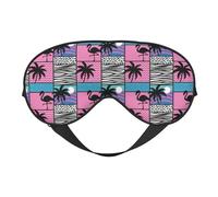 Masque de sommeil pour les yeux pour homme et femme - Masque de voyage carré doux de style hawaïen pour masque de sommeil occultant, boucle réglable pour homme et femme, bandeau amusant pour les jeux