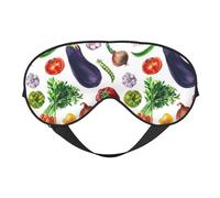 Masque de sommeil pour les yeux pour homme et femme - Masque de voyage doux aubergine et légume pour dormir - Masque de sommeil avec boucle réglable pour homme et femme - Bandeau amusant pour les jeux