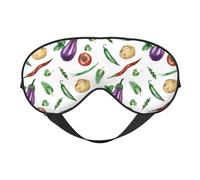 Masque de sommeil pour les yeux pour homme et femme - Masque de voyage doux pour les yeux d'aubergine, légumes, tomates, masque de sommeil pour homme et femme, masque de sommeil avec boucle réglable