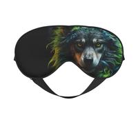 Masque de sommeil pour les yeux pour homme et femme - Style réaliste coloré loup une boucle souple réglable - Masque de sommeil occultant pour homme et femme - Bandeau amusant pour les jeux de fête
