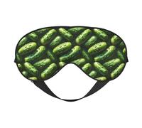 Masque de sommeil pour les yeux pour homme et femme - Style réaliste - Imprimé concombre - Boucle réglable - Masque de sommeil occultant - Masque de sommeil confortable pour homme et femme - Bandeau