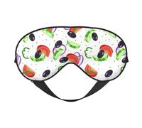 Masque de sommeil pour les yeux pour homme et femme - Tomate, aubergine, concombre, boucle réglable, masque de sommeil occultant et doux pour homme et femme, bandeau amusant pour jeux de fête