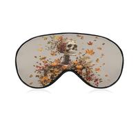 Masque de sommeil pour les yeux squelette feuillage d'automne vignes orange feuilles d'érable masque de sommeil pour homme et femme sangle réglable pour voyage, yoga, sieste, travail