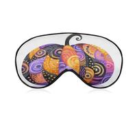 Masque de sommeil pour les yeux style bohème en forme de citrouille pour homme et femme avec sangle réglable pour voyage, yoga, sieste, travail