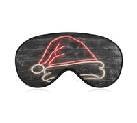 Masque de sommeil pour les yeux - Style néon - Chapeau de Père Noël - Pour homme et femme - Sangle réglable - Pour voyage, yoga, sieste, travail