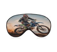 Masque de sommeil pour les yeux sur le thème de la course de motocross, masque de sommeil pour homme et femme, masque de sommeil occultant, réglable, masque de voyage pour dormeur latéral