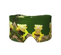 Masque de sommeil rafraîchissant à imprimé deux geckos pour dormir dans l'obscurité totale, masque de sommeil doux, cadeau pour homme et femme