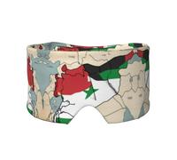 Masque de sommeil rafraîchissant avec drapeau de la République arabe syrienne map03 pour dormir dans l'obscurité totale, masque de sommeil doux, cadeau pour homme et femme