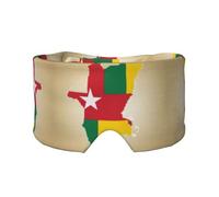 Masque de sommeil rafraîchissant avec motif carte du Togo avec une étoile blanche pour dormir dans l'obscurité totale, masque de sommeil doux, cadeau pour homme et femme