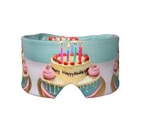 Masque de sommeil rafraîchissant pour les yeux Happy Birthday Big Cake Print pour dormir dans l'obscurité totale, masque de sommeil doux, cadeau pour homme et femme