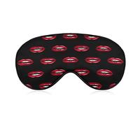 Masque de sommeil Red Lips avec sangle réglable Soft Eye Cover Blackout Blindfold pour Voyage Relax Sieste