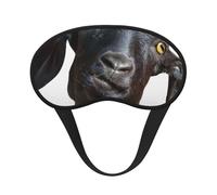 Masque de sommeil réglable avec imprimé chèvre noire mignon pour dormir, confortable, sans pression et respirant