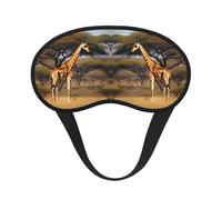 Masque de sommeil réglable avec imprimé de girafe africaine et arbre majestueux pour dormir, confortable, sans pression et respirant