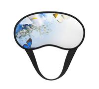 Masque de sommeil réglable avec imprimé fleurs et papillons pour dormir, confortable, sans pression et respirant