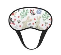 Masque de sommeil réglable avec imprimé fleurs, lapins, oiseaux, pour dormir, confortable, sans pression et respirant