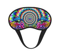 Masque de sommeil réglable avec imprimé mandala abstrait champignon coloré pour dormir, confortable, sans pression et respirant