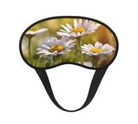 Masque de sommeil réglable avec imprimé marguerite blanche sauvage pour dormir, confortable, sans pression et respirant