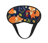 Masque de sommeil réglable avec motif renard et fleur pour dormir, confortable, sans pression et respirant