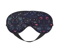 Masque de sommeil réglable confortable et réversible avec motif carte constellation étoilée