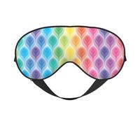 Masque de sommeil réglable confortable et réversible avec motif de feuilles aux couleurs de l'arc-en-ciel