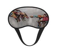 Masque de sommeil réglable motif graffiti imprimé main pour dormir, confortable, sans pression et respirant