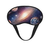 Masque de sommeil réglable pour dormir confortablement sans pression et respirant Motif univers galaxie