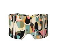 Masque de sommeil réglable pour les yeux et cache-oreilles motif chat art moderne du milieu du siècle, bandeau de sommeil latéral unisexe (68,1 x 10,9 cm), couverture confortable pour l'intérieur et
