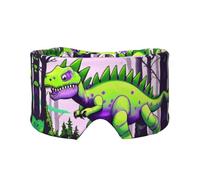 Masque de sommeil réglable pour les yeux et cache-oreilles, motif dinosaure vert, bandeau unisexe pour dormir sur le côté (68,1 x 10,9 cm), couverture confortable pour l'intérieur et l'extérieur, le