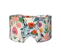Masque de sommeil réglable pour les yeux et cache-oreilles, motif tigre blanc mignon, bandeau de sommeil latéral unisexe (68,1 x 10,9 cm), couverture confortable pour l'intérieur et l'extérieur,